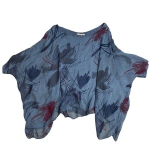 Marina Gigli‎ Italy Large Blue 100% Silk Lined Tank (small hole in collar)